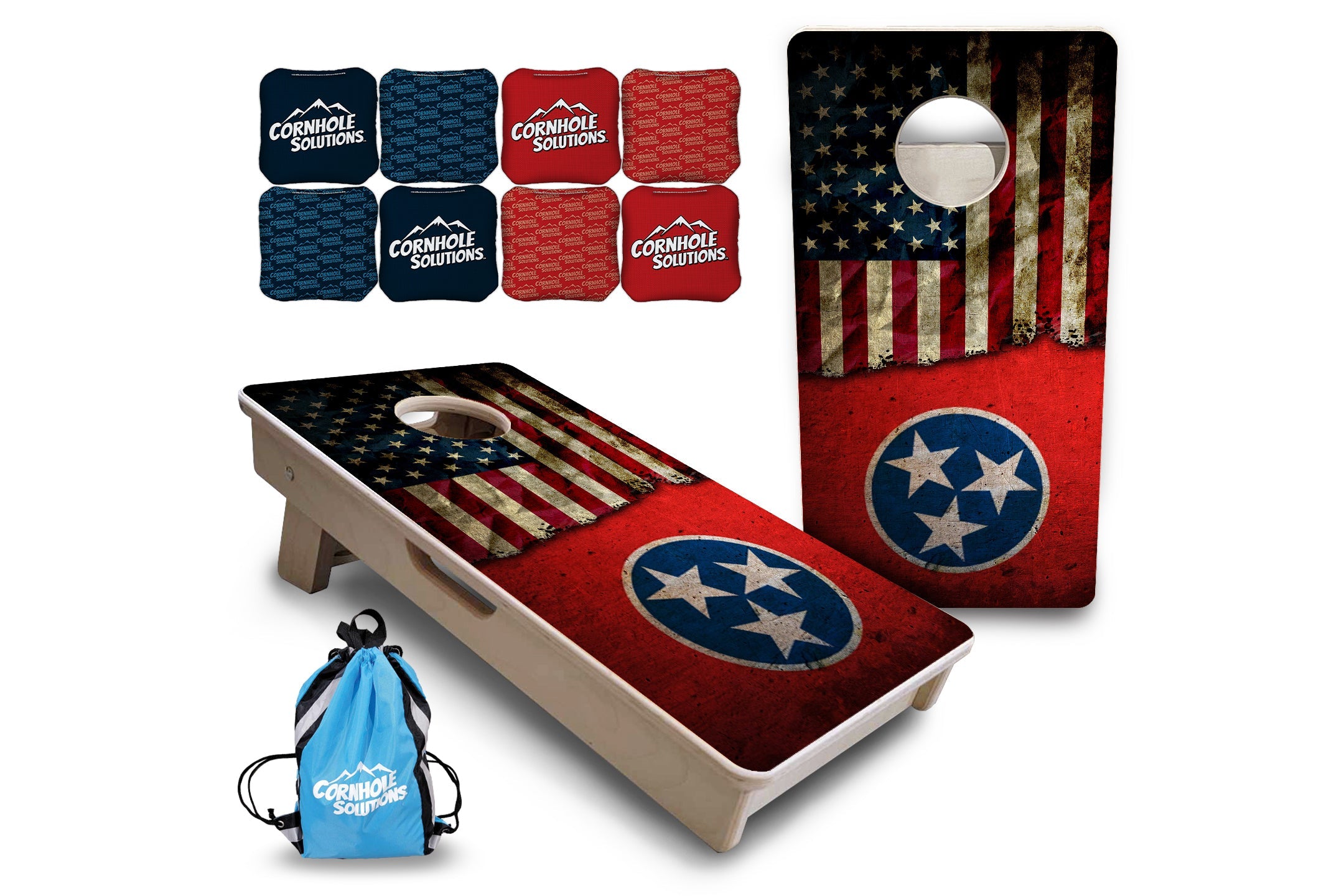 TN/USA Red Flag - Mini or Vacation Size Cornhole Boards