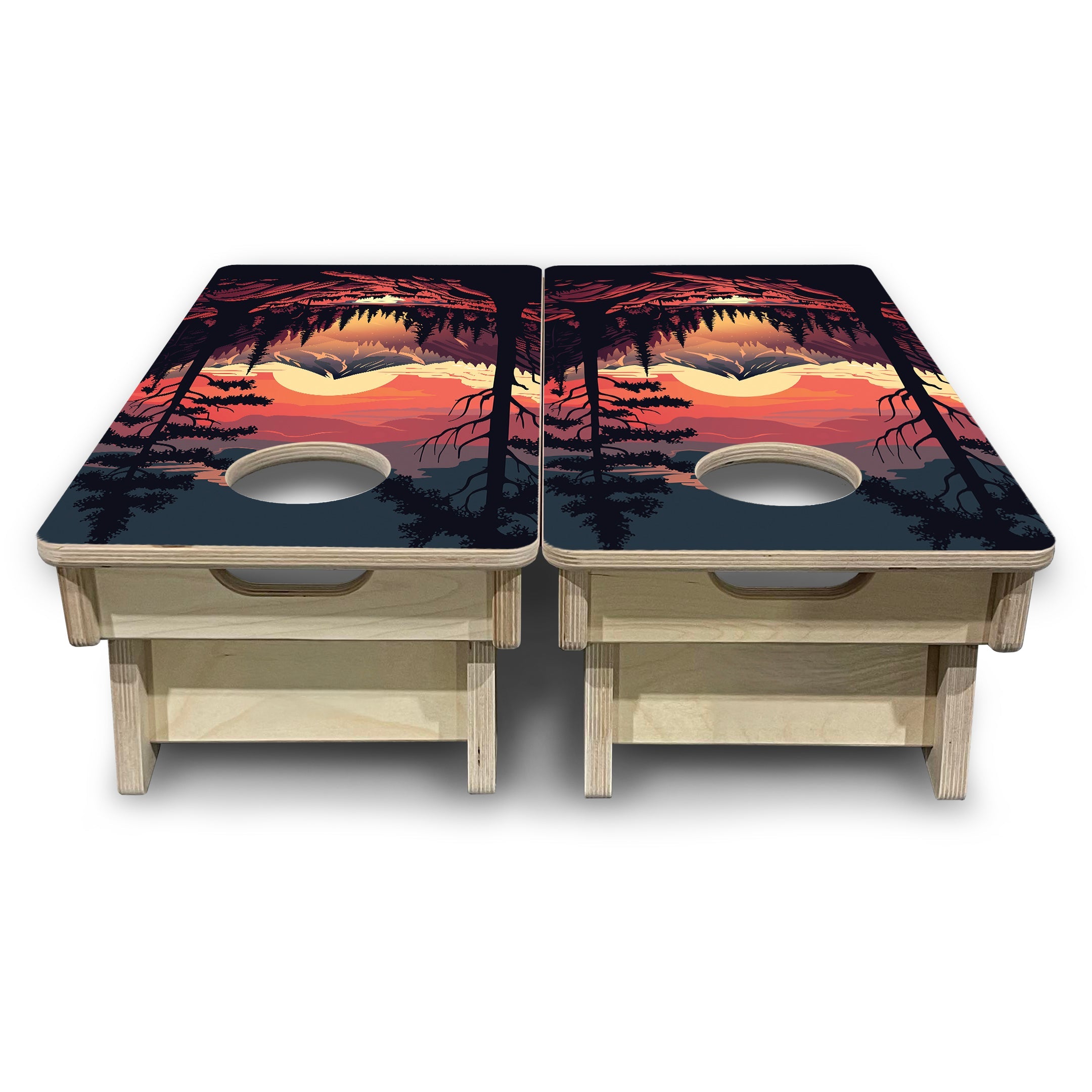 Mountain Sunset - Mini or Vacation Size Cornhole Boards
