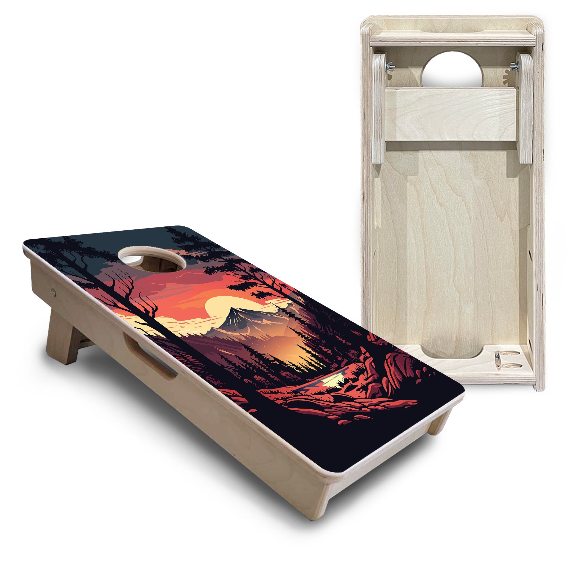 Mountain Sunset - Mini or Vacation Size Cornhole Boards