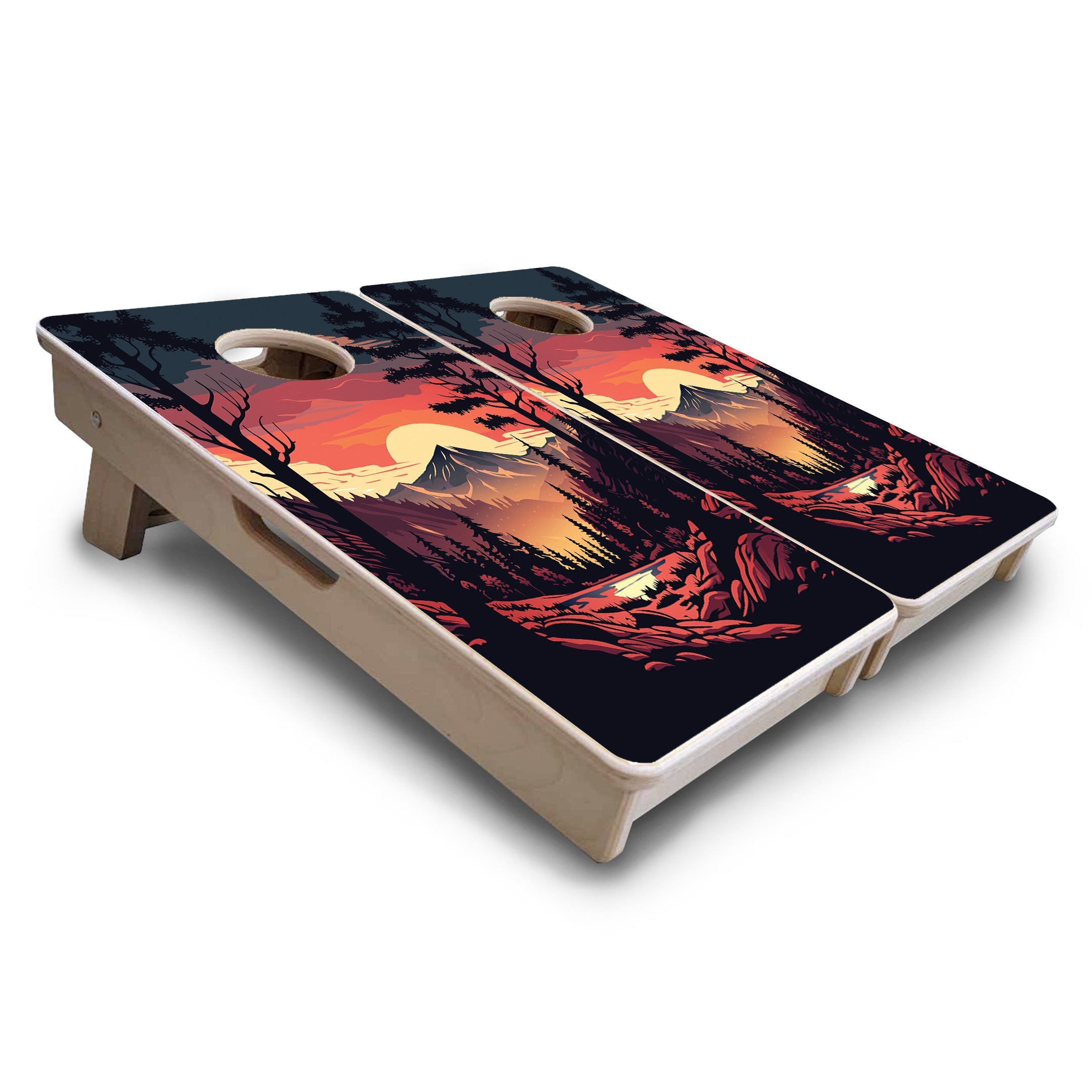 Mountain Sunset - Mini or Vacation Size Cornhole Boards