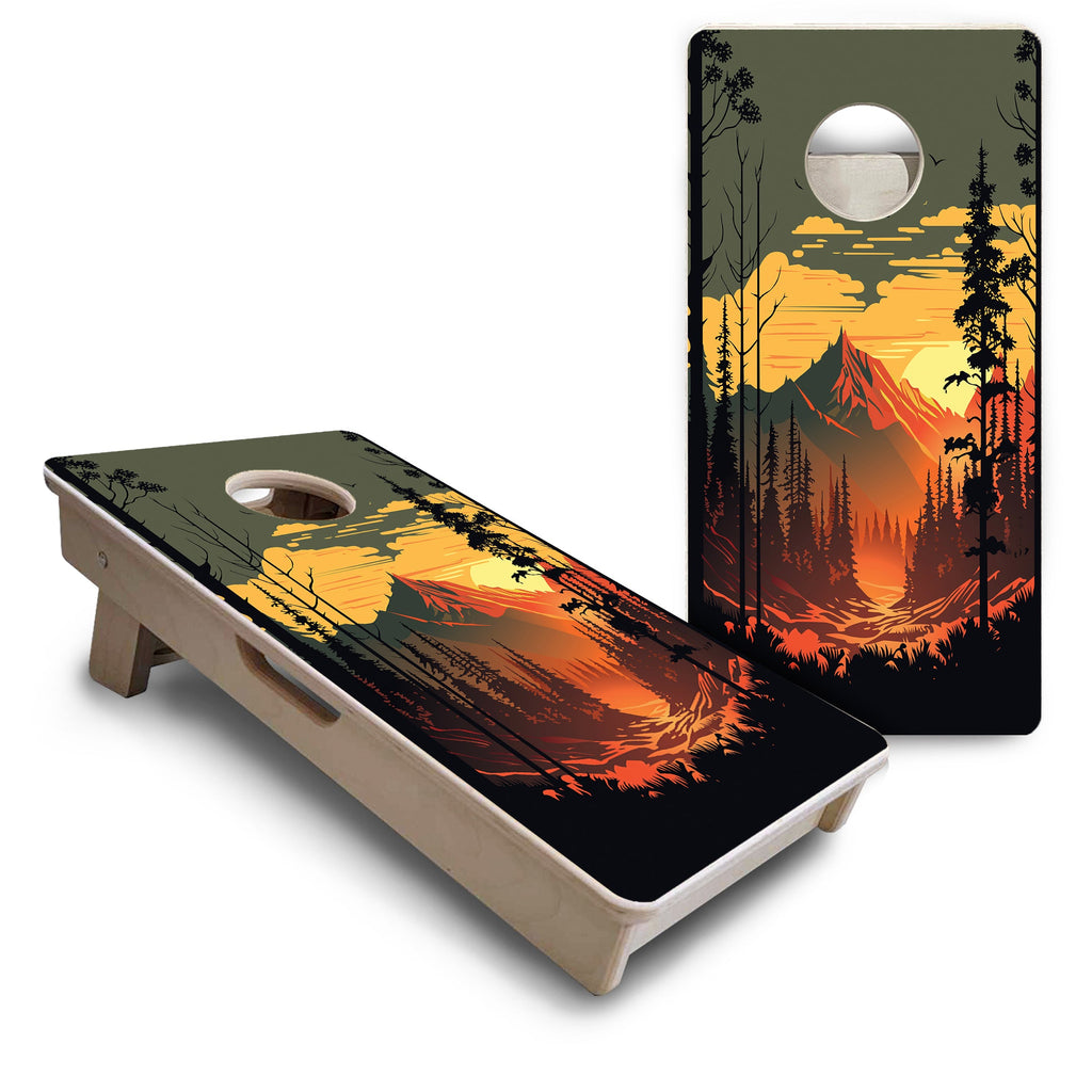 Mountain Sunset - Mini or Vacation Size Cornhole Boards