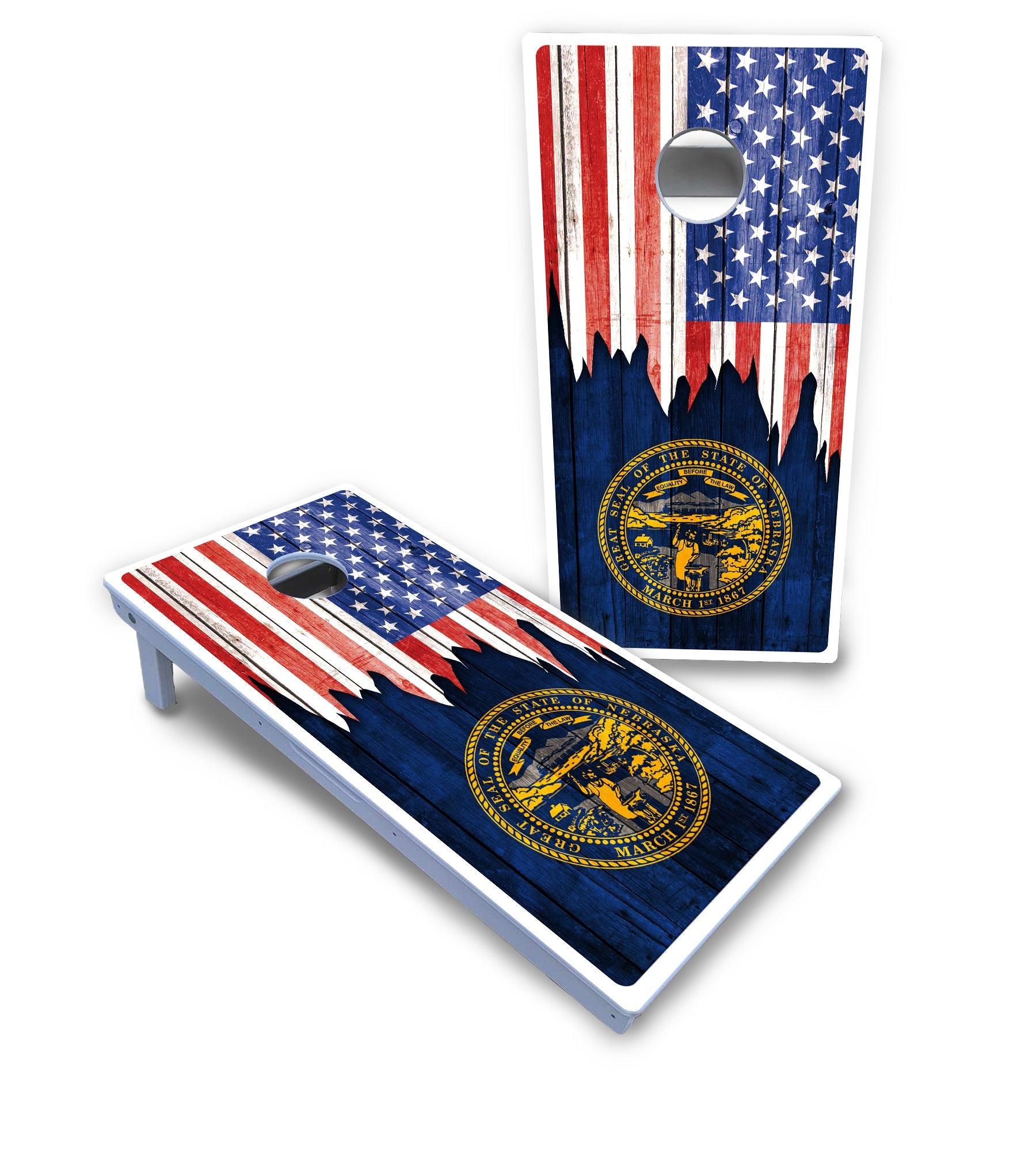 State Flag Designs Massachusetts to New Jersey Cornhole Boards - All Weather Series