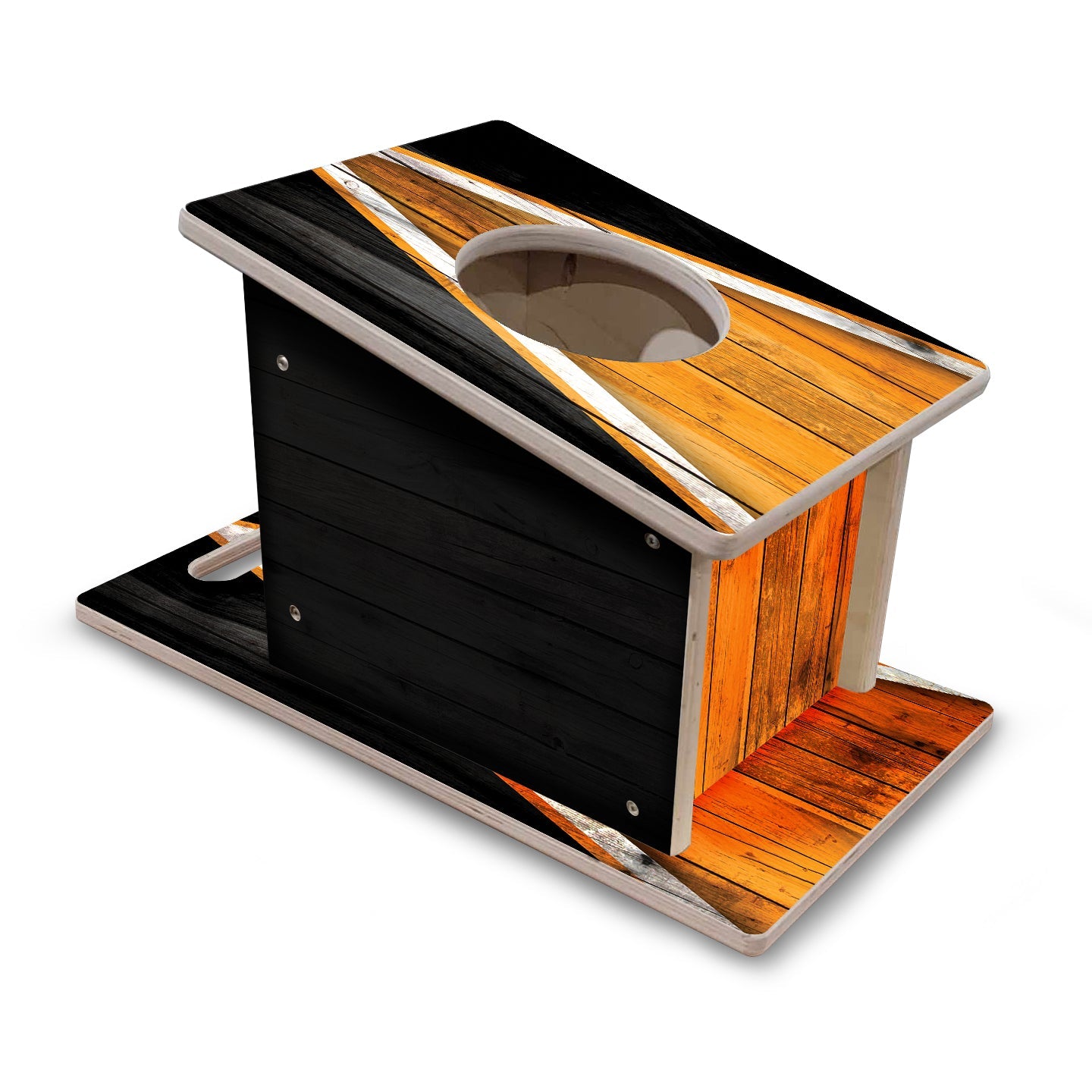 Airmail Box - Orange & Black Triangle