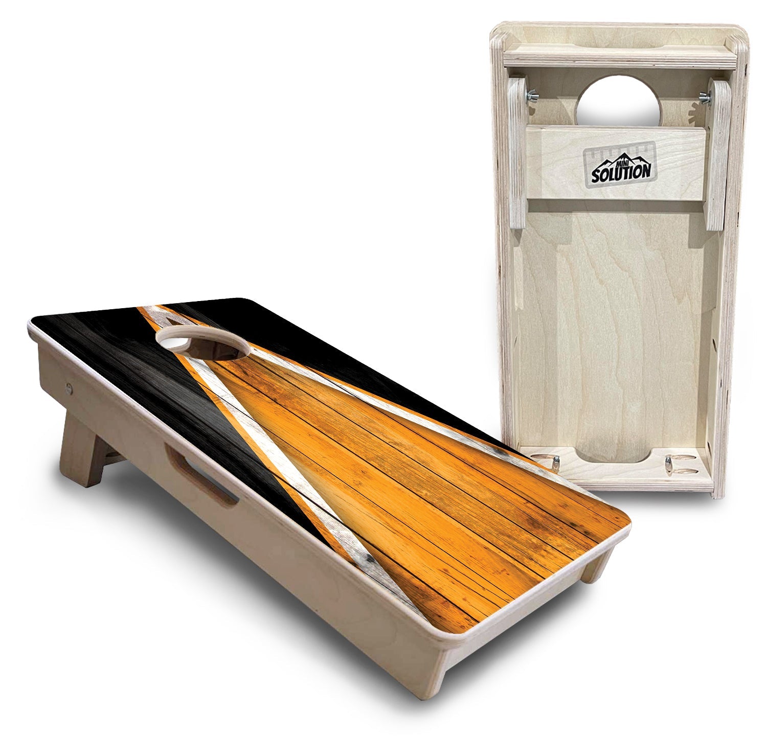 Orange & Black Triangle - Mini or Vacation Size Cornhole Boards