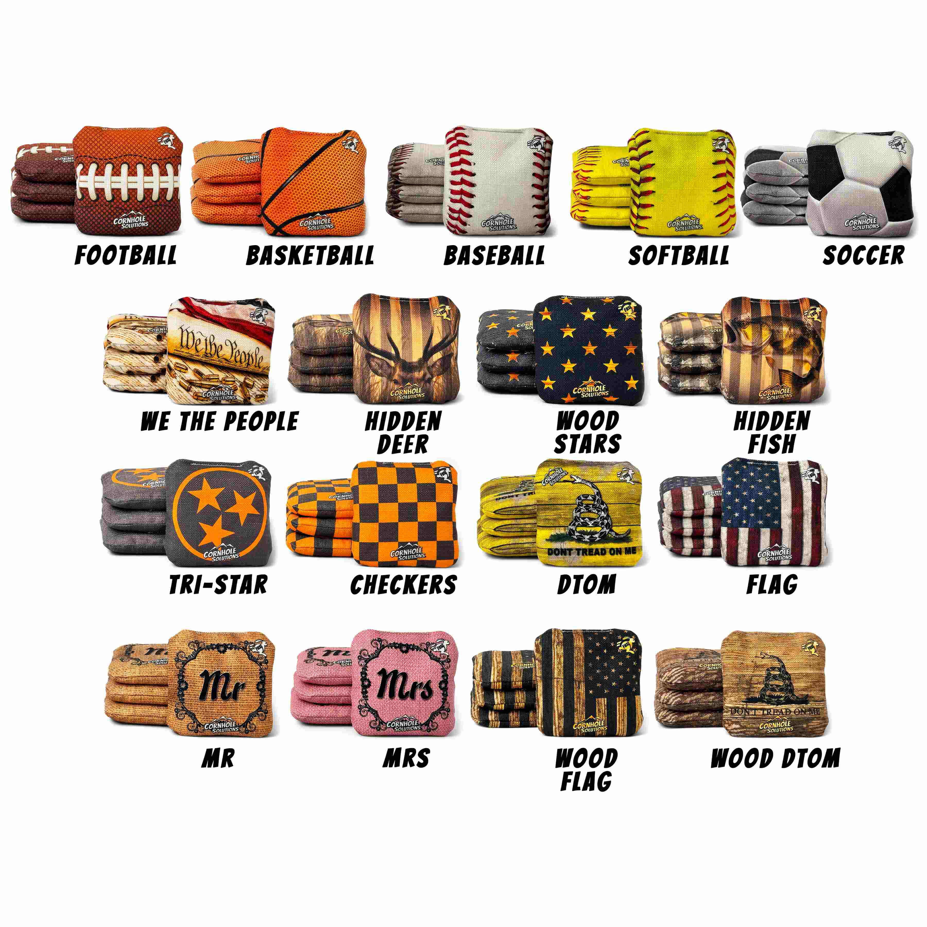 Rec Cornhole Bags – Set of 8 (Pick 2 Colors)