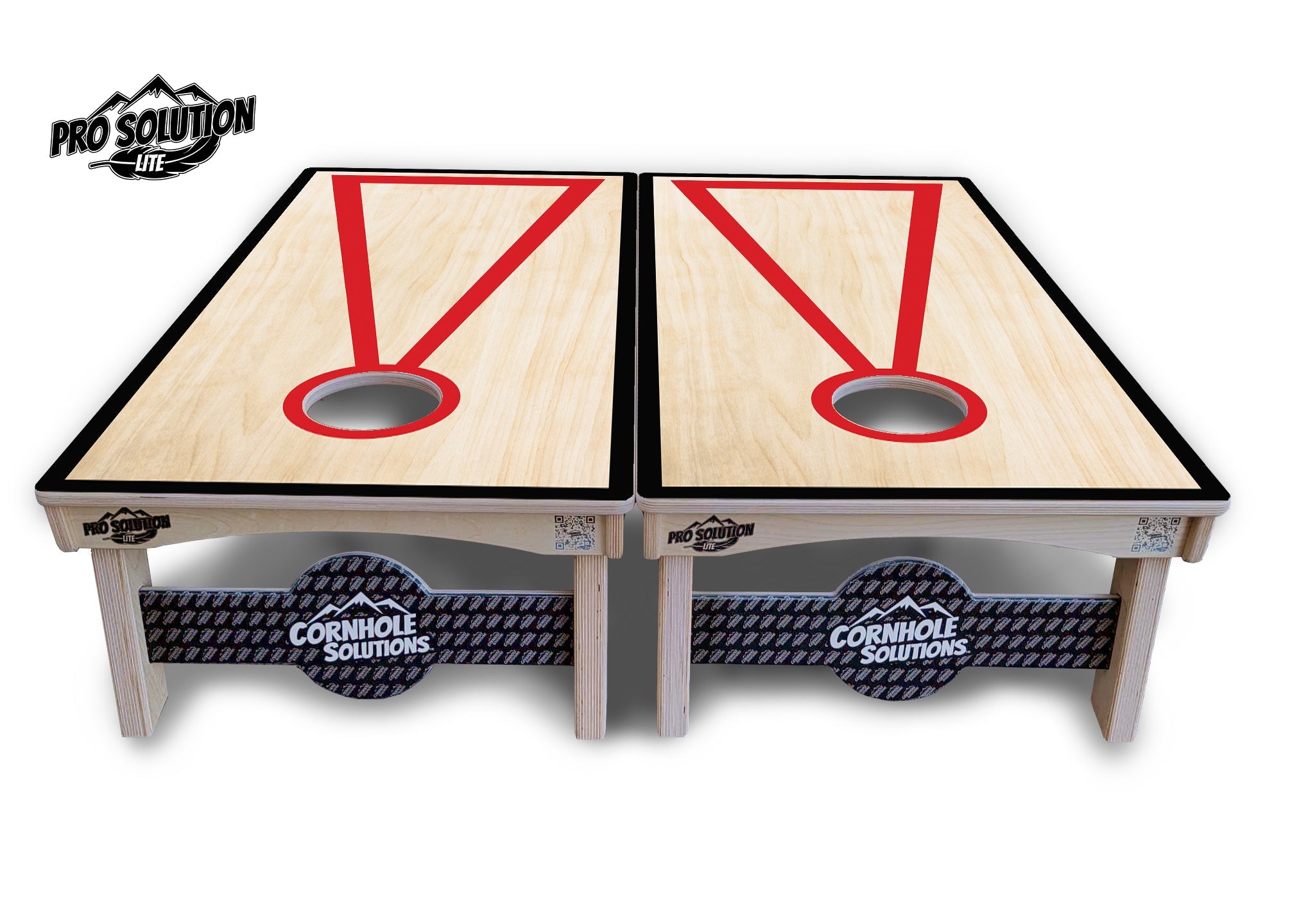 Red/Black Hole Ring Cornhole Boards - Pro Solution Lite Series