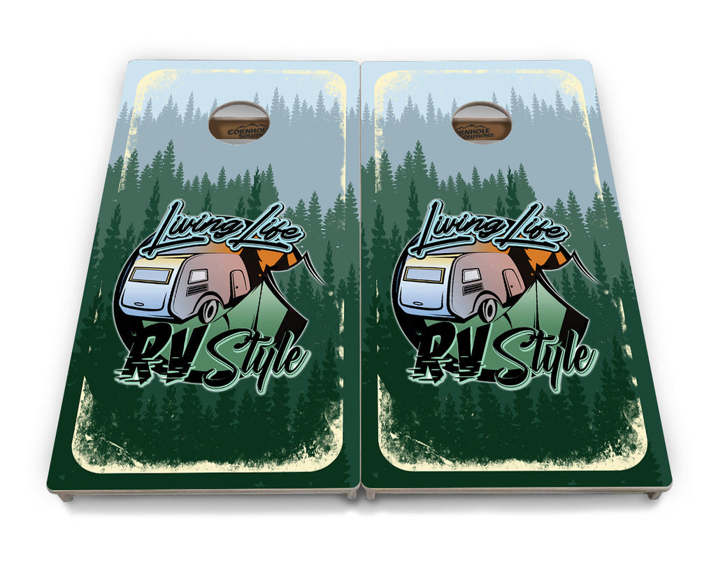 Living Life RV Style Cornhole Boards - Professional Tournament Series