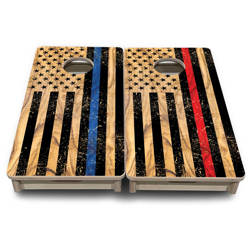 Light Wood Flag Designs - Mini or Vacation Size Cornhole Boards