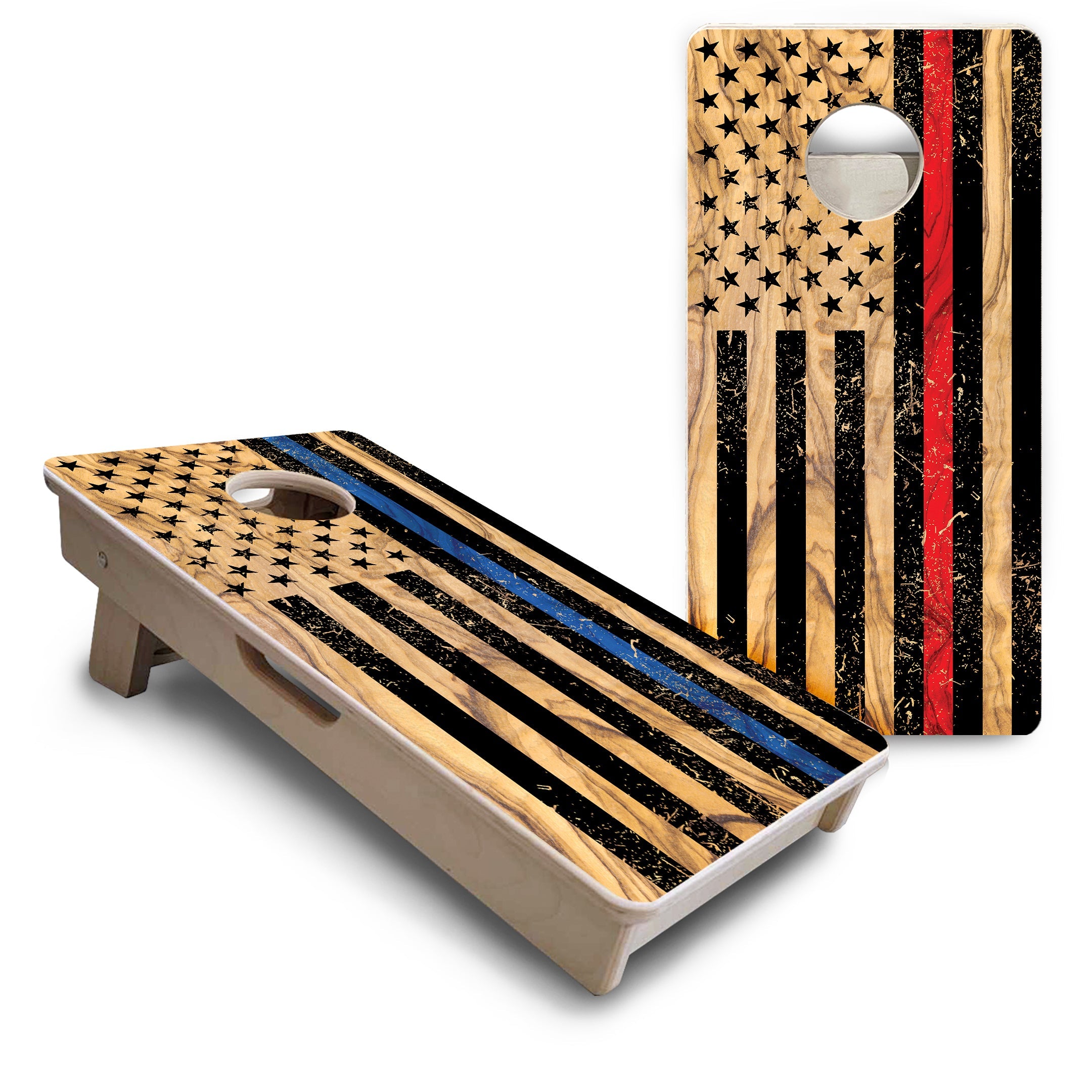 Light Wood Flag Designs - Mini or Vacation Size Cornhole Boards