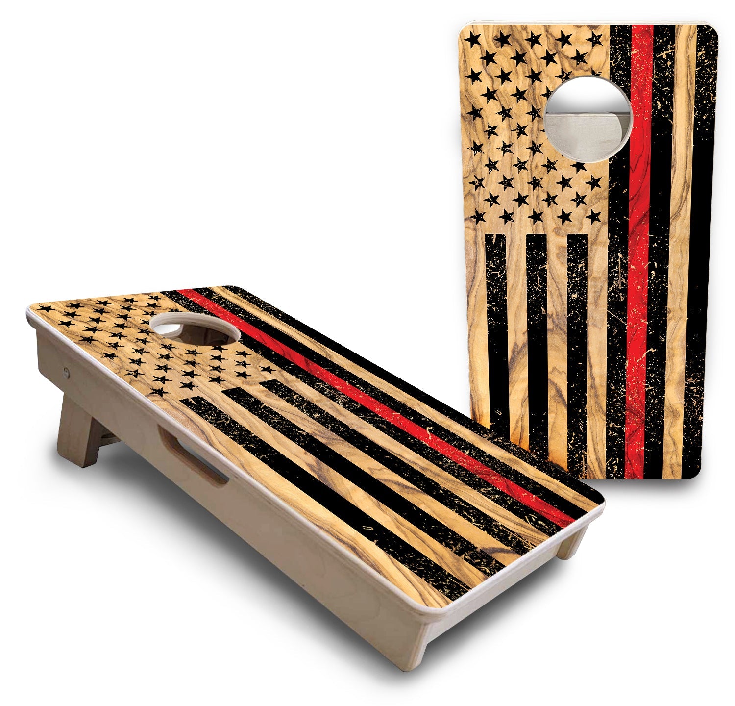 Light Wood Flag Designs - Mini or Vacation Size Cornhole Boards