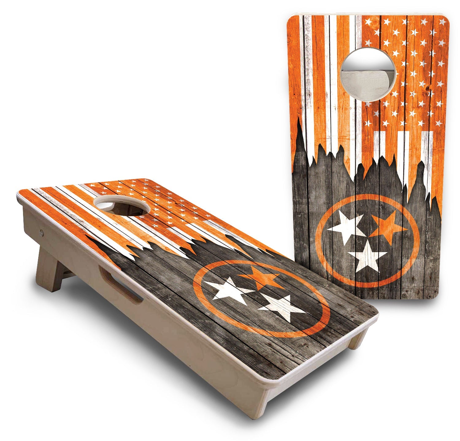 TN/USA Orange Flag - Mini or Vacation Size Cornhole Boards