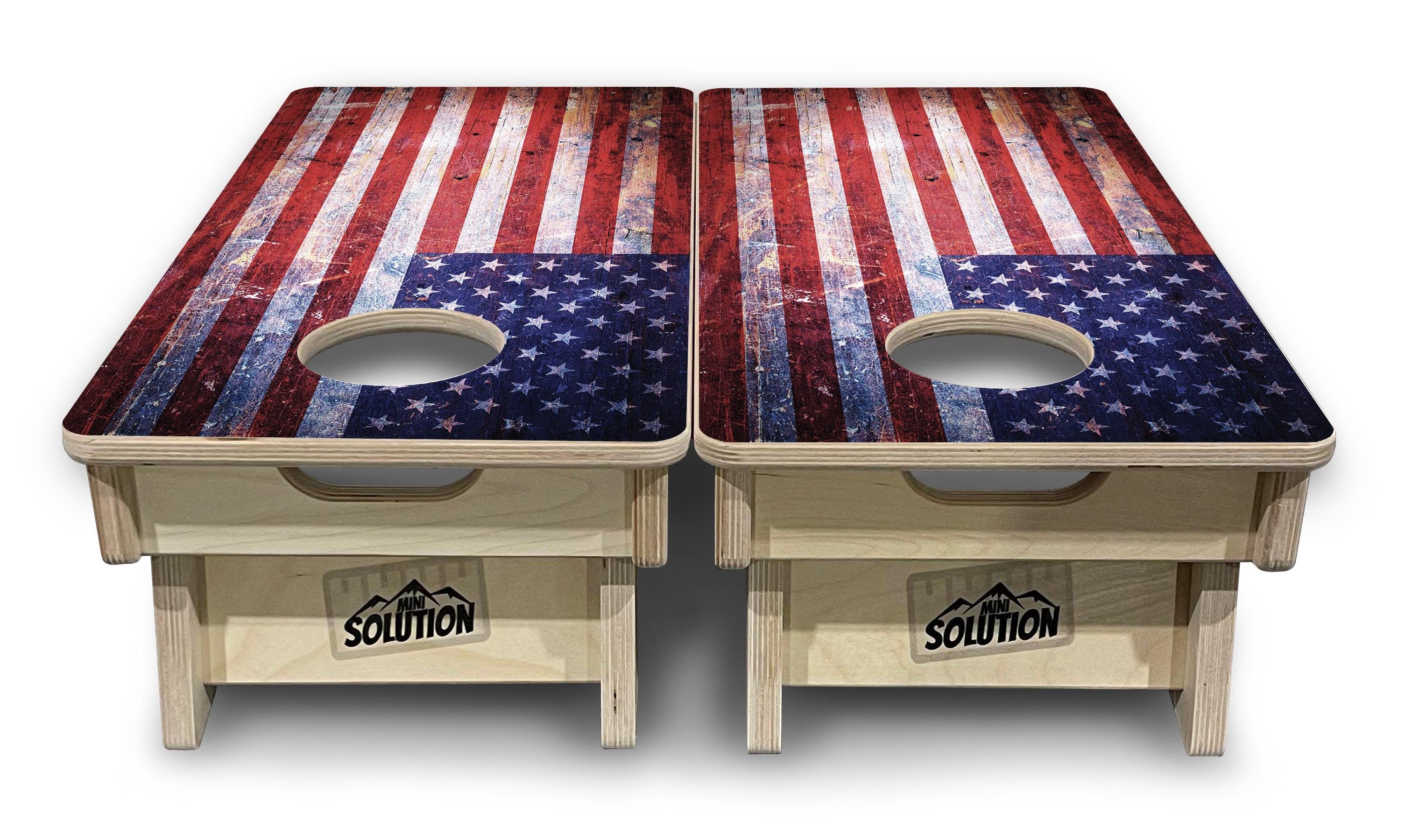 Weathered Flag - Mini or Vacation Size Cornhole Boards