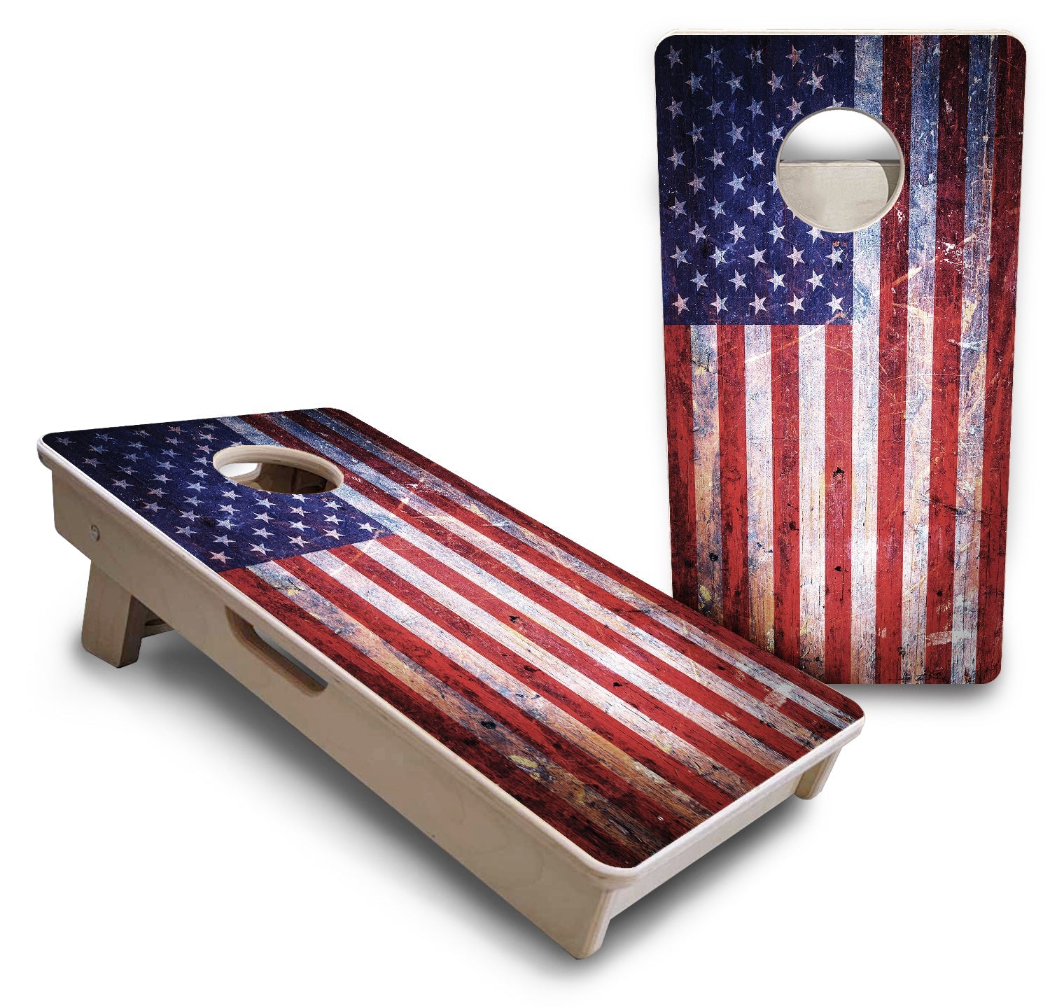 Weathered Flag - Mini or Vacation Size Cornhole Boards