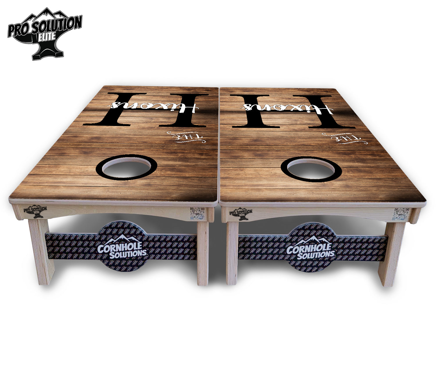 Wood Slat Name Cornhole Boards - Pro Solution Elite Series