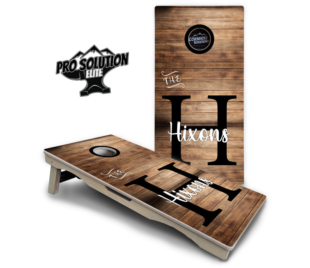 Wood Slat Name Cornhole Boards - Pro Solution Elite Series