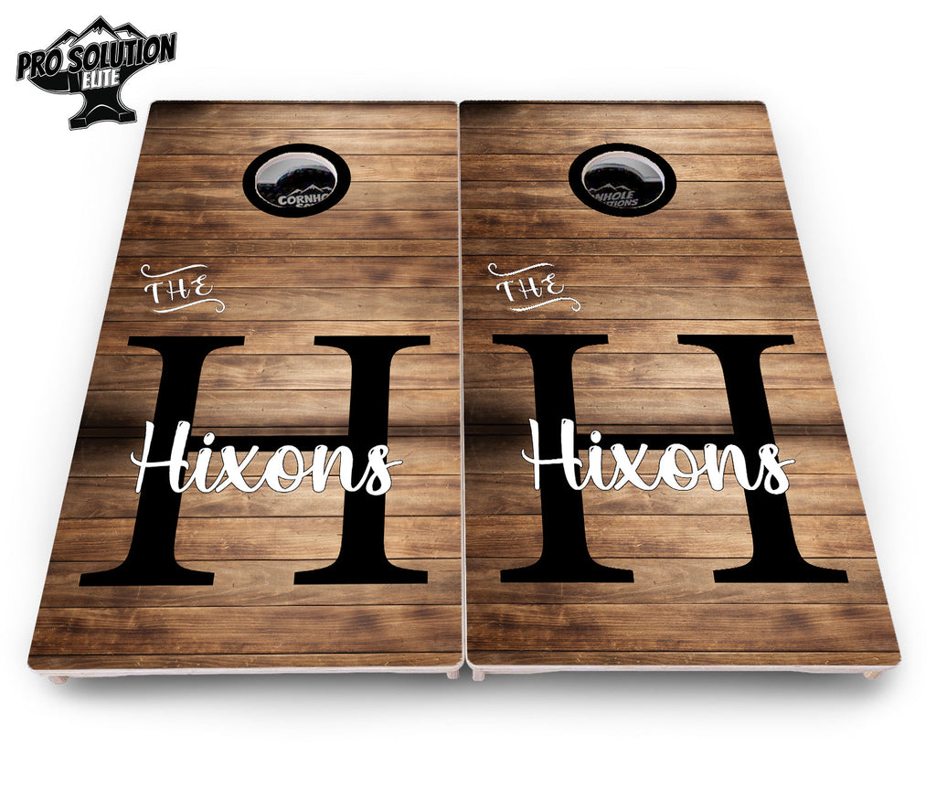 Wood Slat Name Cornhole Boards - Pro Solution Elite Series