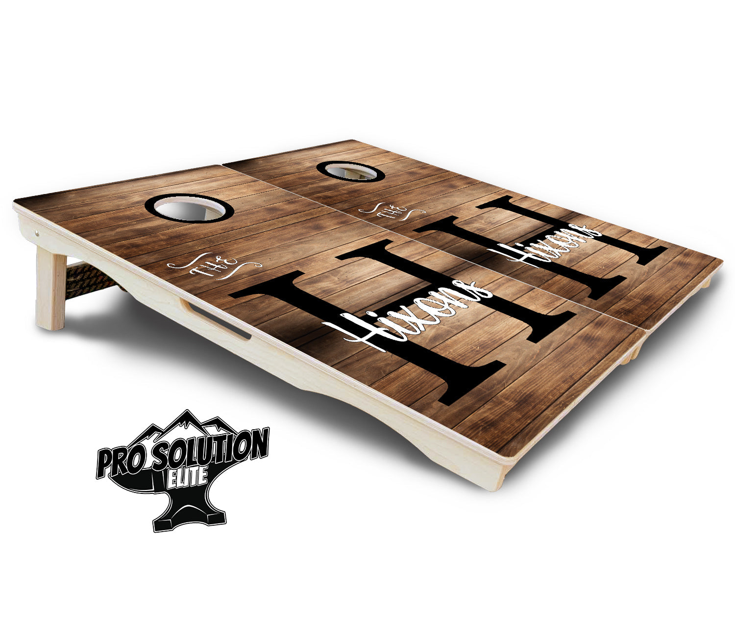 Wood Slat Name Cornhole Boards - Pro Solution Elite Series