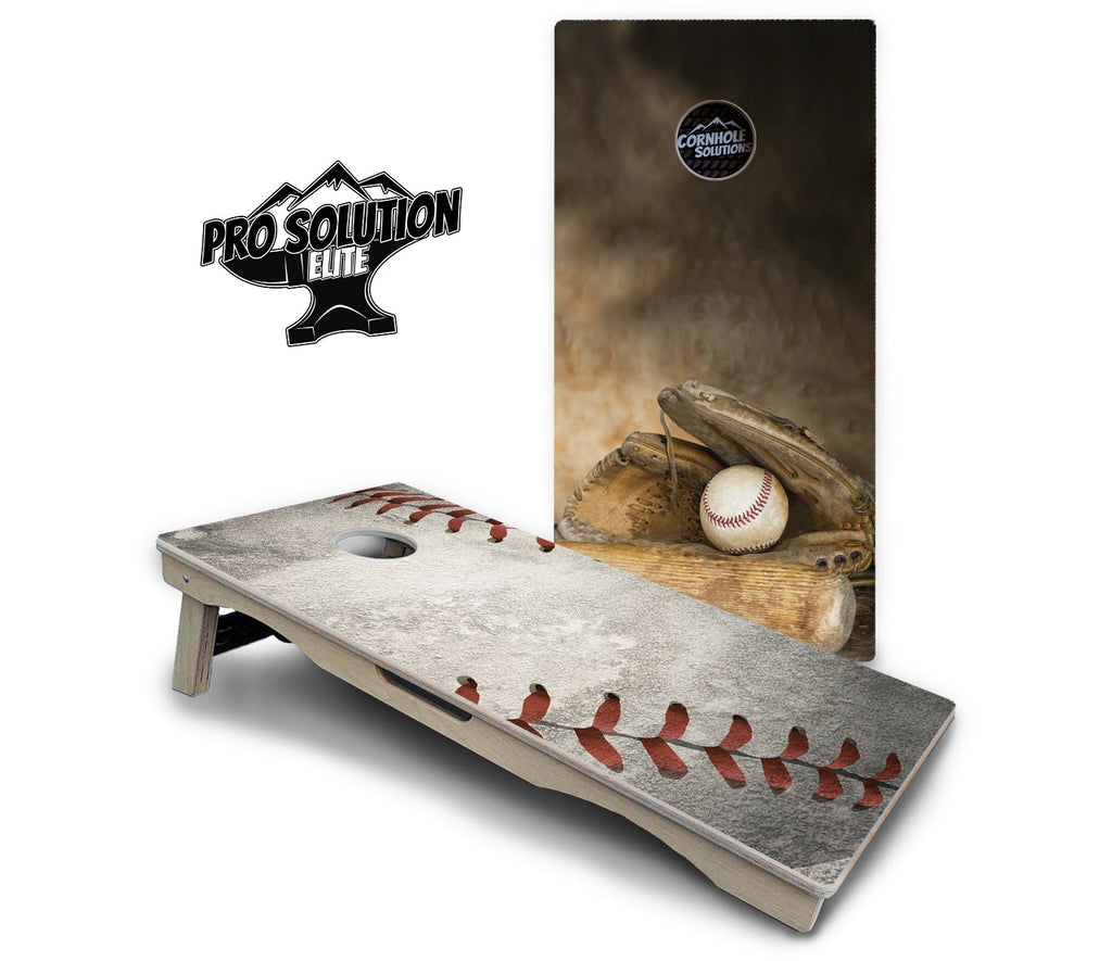 Worn Baseball & Glove Cornhole Boards - Pro Solution Elite Series